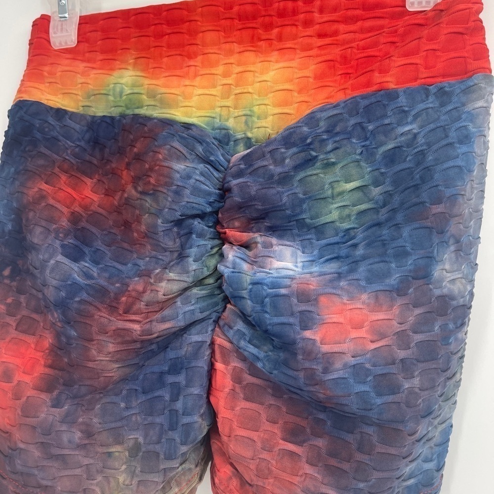 Honeycomb Textured Knit Tie Dye Biker Shorts Sz M By Cotton Candy - Picture 4 of 4